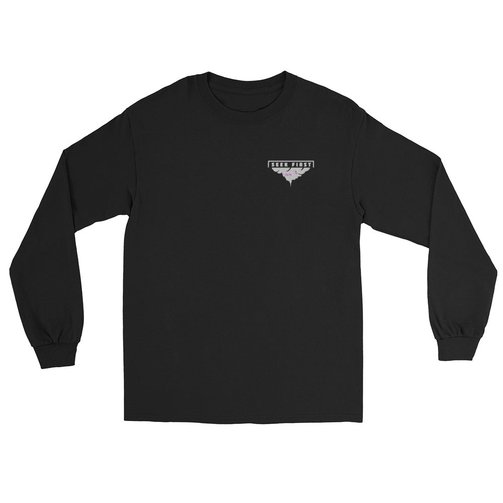 Seek First Kingdom long sleeve shirt bearing Matthew 6:33
